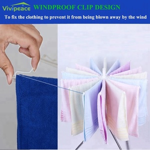 Séchoir à linge à 3 niveaux, support à vêtements, support à linge réglable avec des ailes pliables - Product Image 2