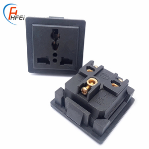 Presa Elettrica Universale Multifunzione a Muro con 3 Poli e Contatti in Argento - Product Image 2