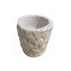 Flower Pot Planting Designs Granite Stone Wholesale Natural Light Yellow Home Garden Decoration Used with Flower/green Plant CE