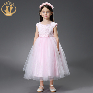 Agile Bambini Abiti Disegni Principessa Abiti Da Sposa Capretti Grazioso Vestito Da Partito Del Bambino Della Ragazza Paillettes Vestito Dalla Ragazza di Fiore - Product Image 2