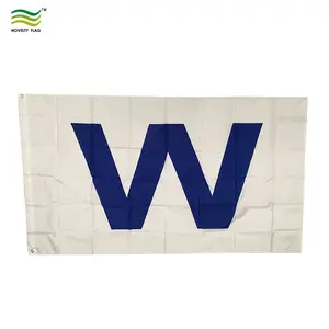 Grosir stok murah bendera klub Chicago Amerika menang Wrigley Field W Flag