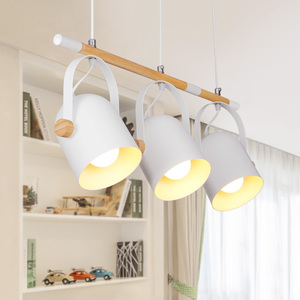 Moderne en bois titulaire lustre <span class=keywords><strong>3</strong></span> lumières lampes suspendues en fer - Product Image 3