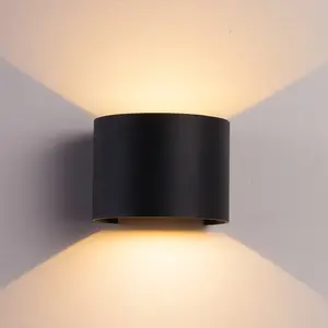 Hagood nuevo semicírculo impermeable lámpara de pared 6W led lámpara de pared al aire libre iluminación impermeable IP65 ángulo de iluminación ajustable