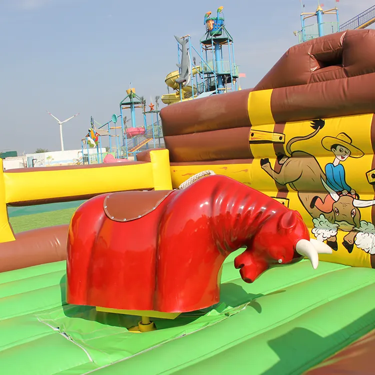 Taman Hiburan Olahraga Permainan Inflatable Bull Riding Mesin Rodeo Banteng Dewasa Inflatable Banteng Mesin untuk Dijual