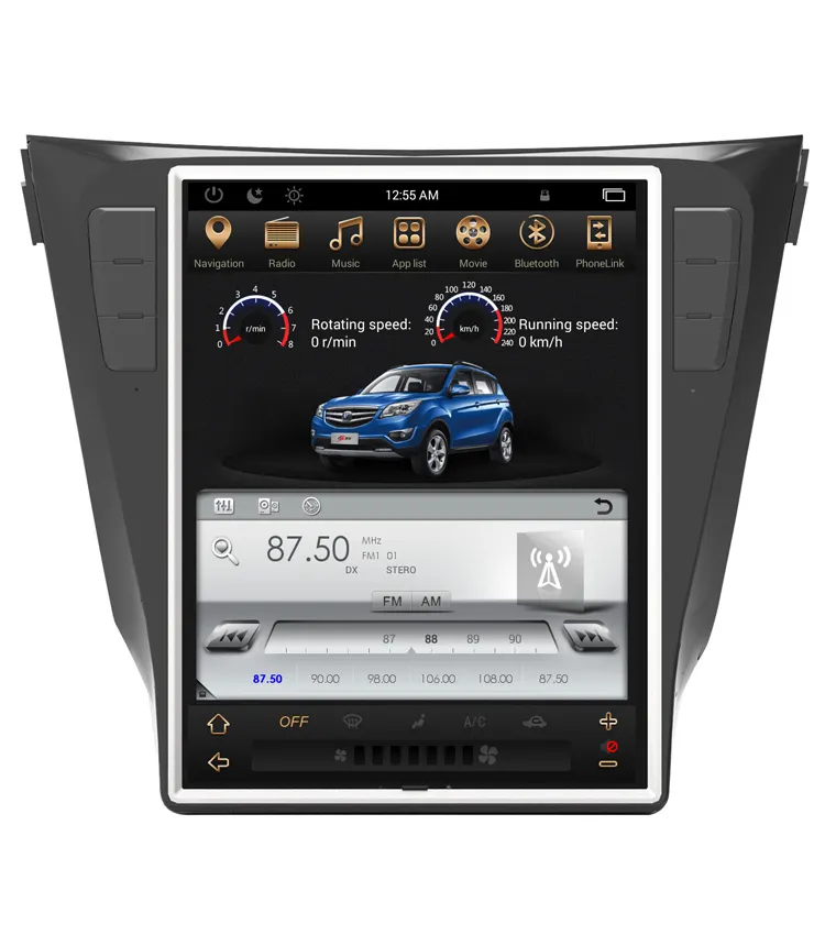 12.1 POUCES Android 7.1 8.1 Lecteur DVD de voiture Avec Plein Contact Écran Vertical Système de Navigation GPS WIFI 4G Pour NISSAN X trail