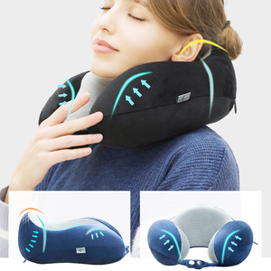Cuscino pieghevole da viaggio con Memory Foam da massaggio e carboncino di bambù rimovibile mezzo gonfiabile e mezza <span class=keywords><strong>spugna</strong></span> cuscino a forma di U - Product Image 2