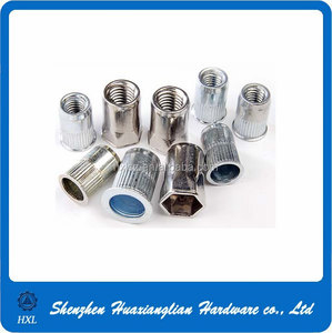 Remache de acero inoxidable y acero al carbono, <span class=keywords><strong>rosca</strong></span> interna m4 m6, cabeza plana, tuerca moleteada - Product Image 5