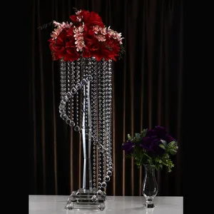 Hot sale table decoration crystal wedding flower stand designs