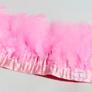 Renda Pemangkasan Marabou Fringe Merah Turki Bulu Hiasan Kain