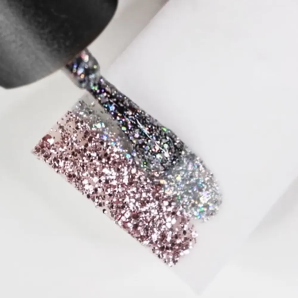 Gerçek Platin Jel Metal Etkisi Süper Parlak Glitter Jel Özel Etiket ile
