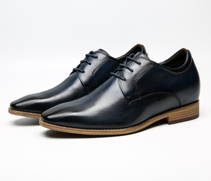 Vestido de tacón alto invisible italiano cuero zapatos elevadores de altura - Product Image 6