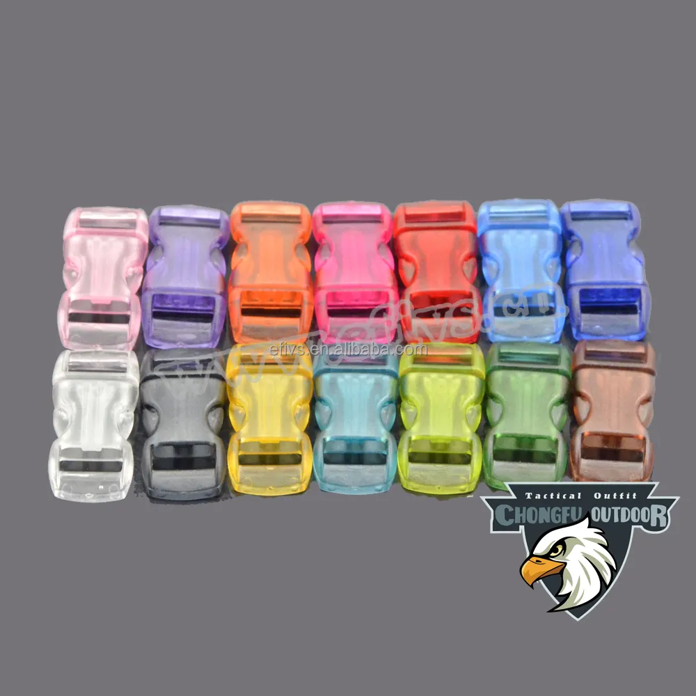 3/8" Colorful Transparent Plastic Buckles for paracord bracelets wholesale alibaba