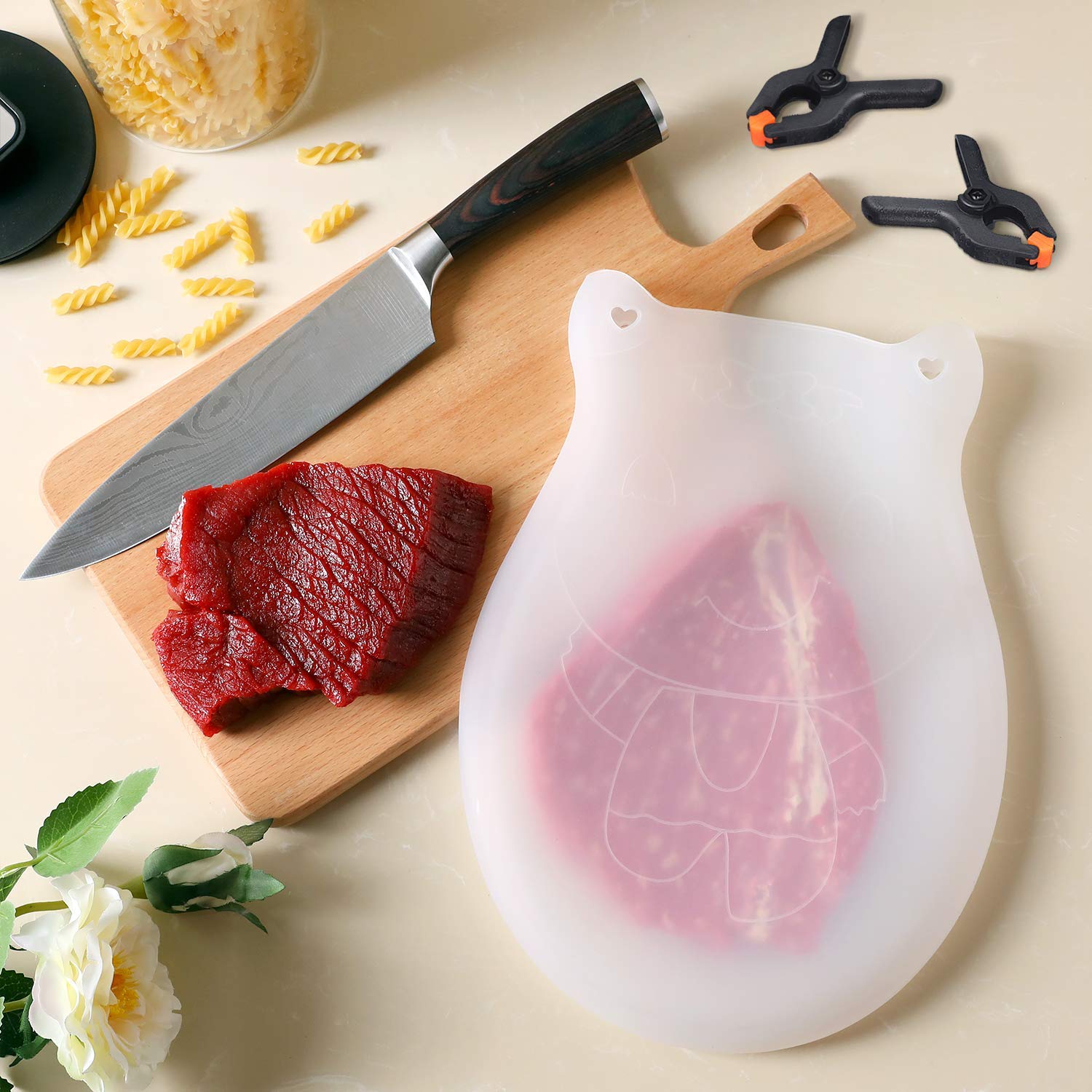 Экологичные пищевые вакуумные герметичные пакеты RENJIA, перезаряжаемый силиконовый герметичный пакет, водонепроницаемый силиконовый Пакет для свежести