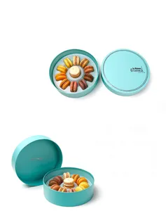 Packaging di lusso Colorful Rotonda di Cartone Macarons Scatola di Carta