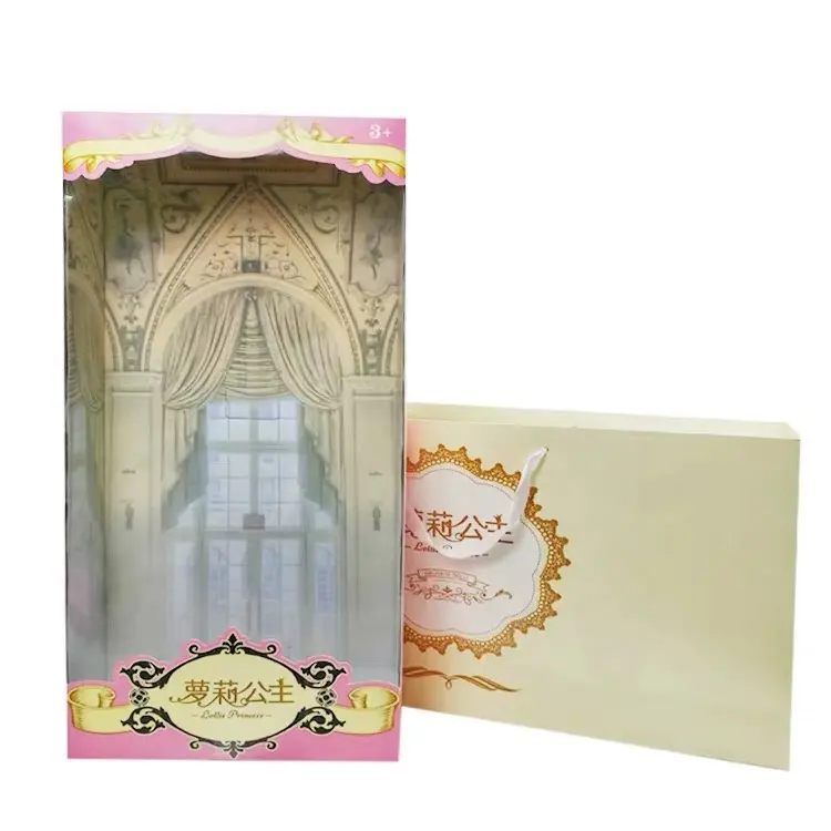 Free sample custom clear plastic doll box toy packaging box with window