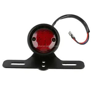 LED Red Tail Bremslicht Lampe W/Kennzeichen halterung für Chopper Bobber Motorrad Teile China Factory XF140420-01-B