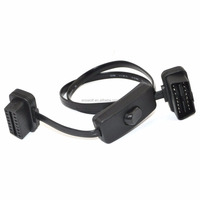 OLLGEN Ultra Slim 16 Pin Male to Female OBD 2 OBDII Extension Cable With Switch Type Adapter Connector Cord