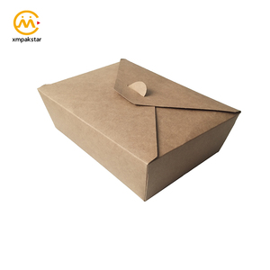 Respetuoso del medio ambiente desechables almuerzo resistente a la grasa de papel de kraft marrón caja de embalaje de alimentos - Product Image 2