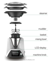 Procesador de alimentos de acero inoxidable al por mayor y licuadora multifuncional de alta potencia con función de vaporizador