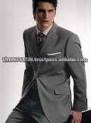 Trajes de negocios elegantes para hombres tailandeses de lana gris con estilo frontal plisado de longitud larga y característica de talla grande - Product Image 2