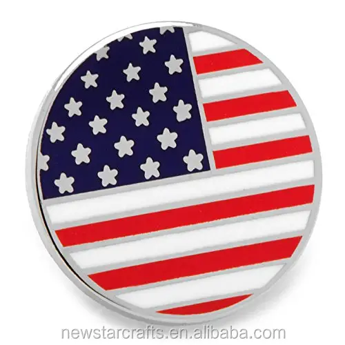2018 Nwe Products Round Stars American Star Flag Enamel Magnetic Lapel pin