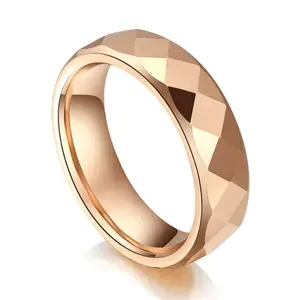 Shenzhen cheng jewelers Hot sale jewelry wedding rose gold faced tungsten ring for couple