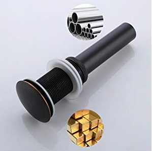 Vidange d'évier de salle de bain, sans débordement de bateau, bouchon anti-vidange avec finition en Bronze frotté à l'huile - Product Image 2