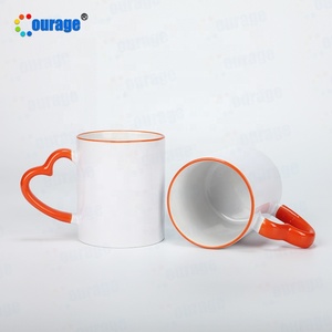 11Oz Đầy Màu Sắc Biên Giới Và Xử Lý Đồng Bằng Gốm Thăng Hoa Trắng Mug - Product Image 3