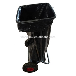 Chariot pliable en acier avec 2 roues, corbeille de jardin