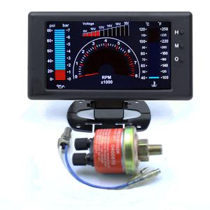 Đồng Hồ Đo 5 "LCD <span class=keywords><strong>4</strong></span> In1 Racing VOLT RPM WATER TEMP OIL PRESS Ô Tô Tự Động - Product Image 2