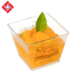 Carré en plastique écologique 200ml /7.0oz clair fête gel Dessert <span class=keywords><strong>bonbons</strong></span> Mousse tasse Tiramisu - Product Image 4