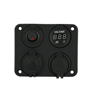 12 v-24 v 4 lubang panel 4x4 berkemah caravan 2 x USB pengisi daya LED Voltmeter - Product Image 6