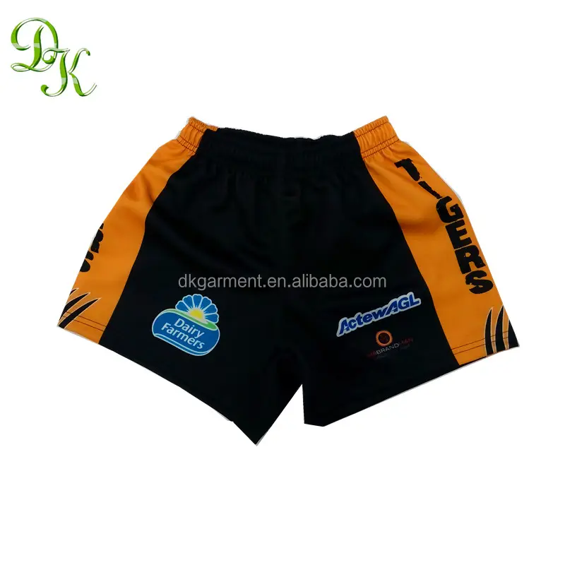 Commercio all'ingrosso custom design lega di rugby shorts con 260gsm doppio tessuto a maglia