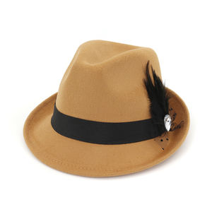 Sombrero de fieltro con plumas para hombre y mujer - Product Image 6