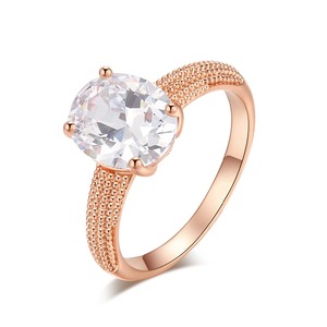 Anello Nuziale Vintage di Alta Qualità in Lega Placcata Oro 18K e Oro Bianco con Diamanti CZ per Donne Vendita all'Ingrosso R427 R428 - Product Image 1