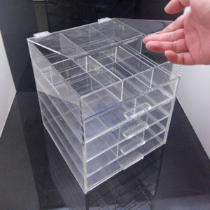 Organizzatore di trucco cubo acrilico trasparente all'ingrosso con cassetti - Product Image 1