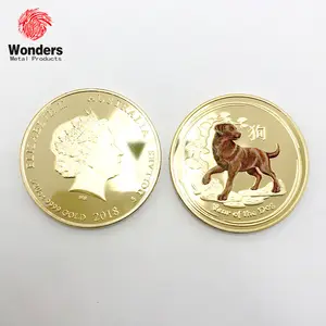 Vendita all'ingrosso segni dello zodiaco cinese monete-Segni dello zodiaco cinese cani monete gioco token moneta promozionale