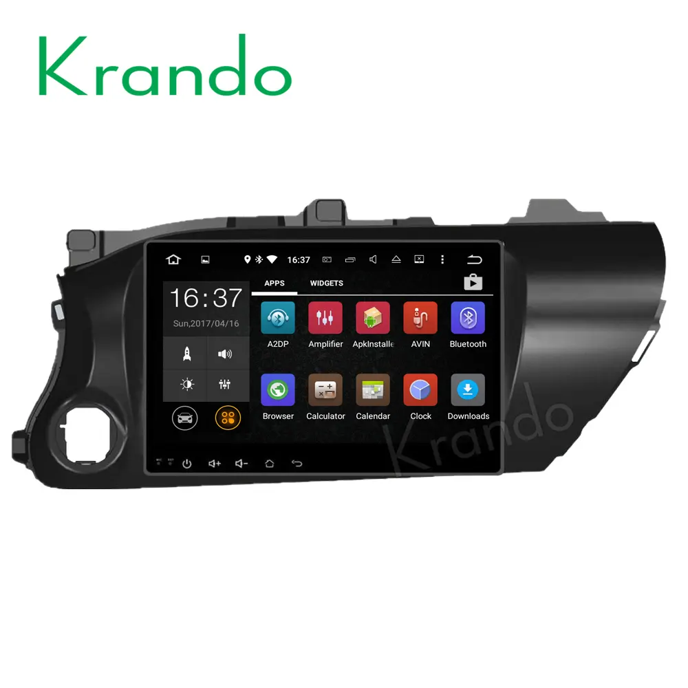 Krando Android 9.0 4 + 64G 10.1 "Touch Screen Auto Radio Met <span class=keywords><strong>Gps</strong></span> Navigatie Voor Toyota <span class=keywords><strong>Hilux</strong></span> 2017 + Multimedia Wifi Bt Obd KD-TH101