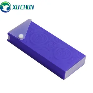 Eco-friendly PP plastic student Pencil box pencil case and bag with button for school