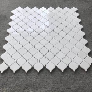 물 제트 화이트 thassos 타일 아라베스크 랜턴 대리석 모자이크 타일 - Product Image 1