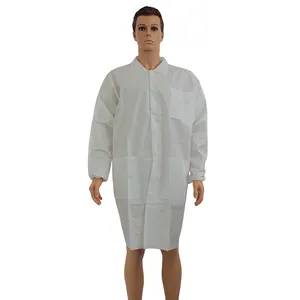 Disposable microporous lab coat medical wrapped cloth lab coat