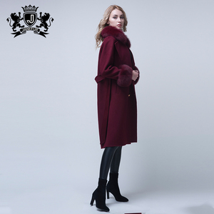 Nuovi Cappotti in Lana Double Face per Donne, <span class=keywords><strong>Cappotto</strong></span> in <span class=keywords><strong>Cashmere</strong></span> con Collo in Pelliccia di Volpe Staccabile - Product Image 5