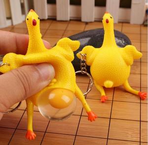 Nuovi prodotti divertente Fidget Squeeze Squeeze Egg gallina che depone uovo <span class=keywords><strong>portachiavi</strong></span> appiccicoso antistress <span class=keywords><strong>portachiavi</strong></span> in gomma - Product Image 3