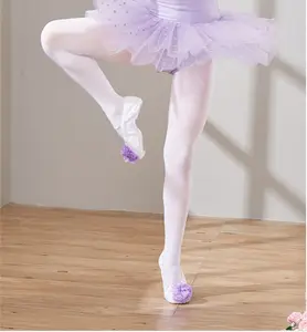 Pantimedias de tubo de Ballet blanco para niñas y niños, muestra gratis