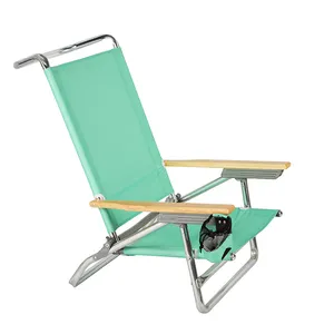 Zaino portatile di alluminio spiaggia sedia pieghevole con il legno di armi per esterno
