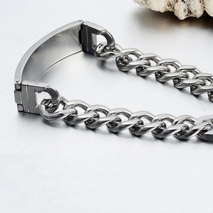 High Quality Silver Stainless Steel Link Chain <strong>Bracelet</strong> <strong>for</strong> <strong>Men</strong> Wholesale Trendy Geometric <strong>Medical</strong> Alert Logo Bangle <strong>Bracelet</strong> - Product Image 6