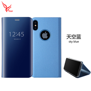 de golpes a prueba de cubierta inteligente Electroplate espejo cubierta PC funda para teléfono móvil para Iphone Xs. - Product Image 1