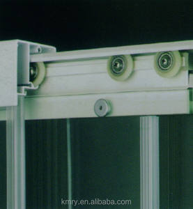 KMRY Cadre en aluminium Tringlerie à trois panneaux Glissière de porte de douche Design pliant Rail inférieur en verre trempé pour application dans la salle de bain - Product Image 4