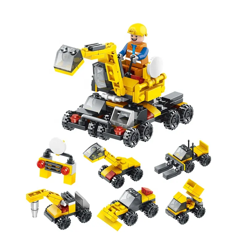 LELEBROTHER Promotional Gift Construction Truck Toy City Engineering Building Blocks