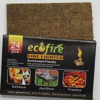 Lot de 24 accessoires de barbecue écologiques et biologiques, cubes de charbon de bois pour le camping, allume-feu avec poignées en bois dur, garantie de 3 ans, couleur naturelle